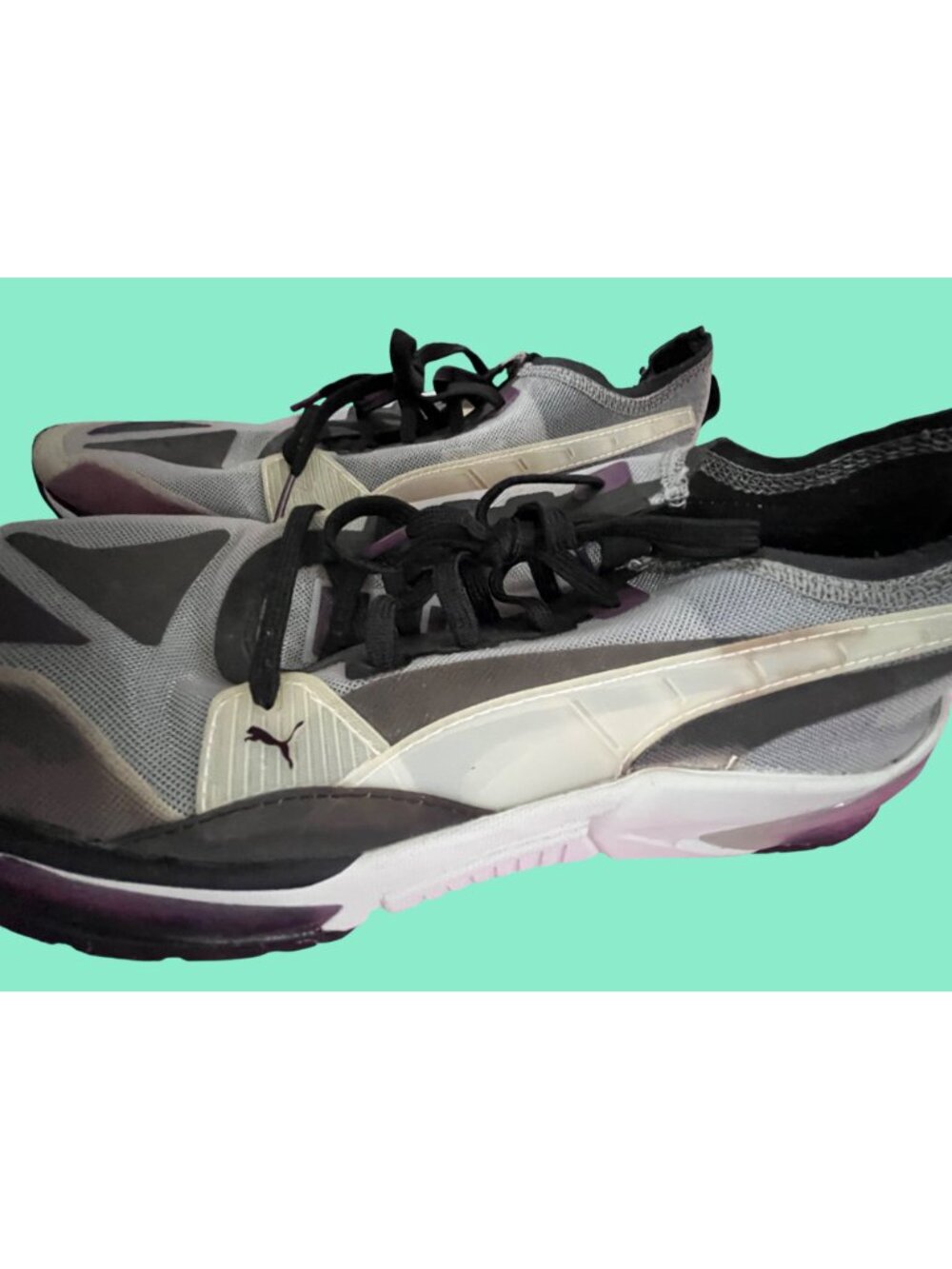 Puma LQDCELL Running Shoes Mens 9.5 Gray Black Mesh Athletic Sneakers - Picture 4 of 7